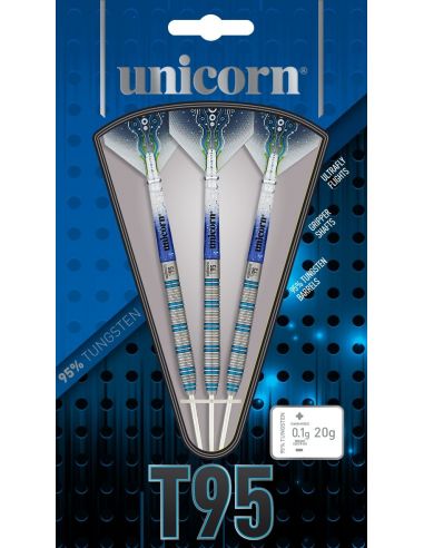Strėlytės UNICORN "T95 CORE XL BLUE TYPE 1 - 95% TUNGSTEN STEEL TIP DARTS"