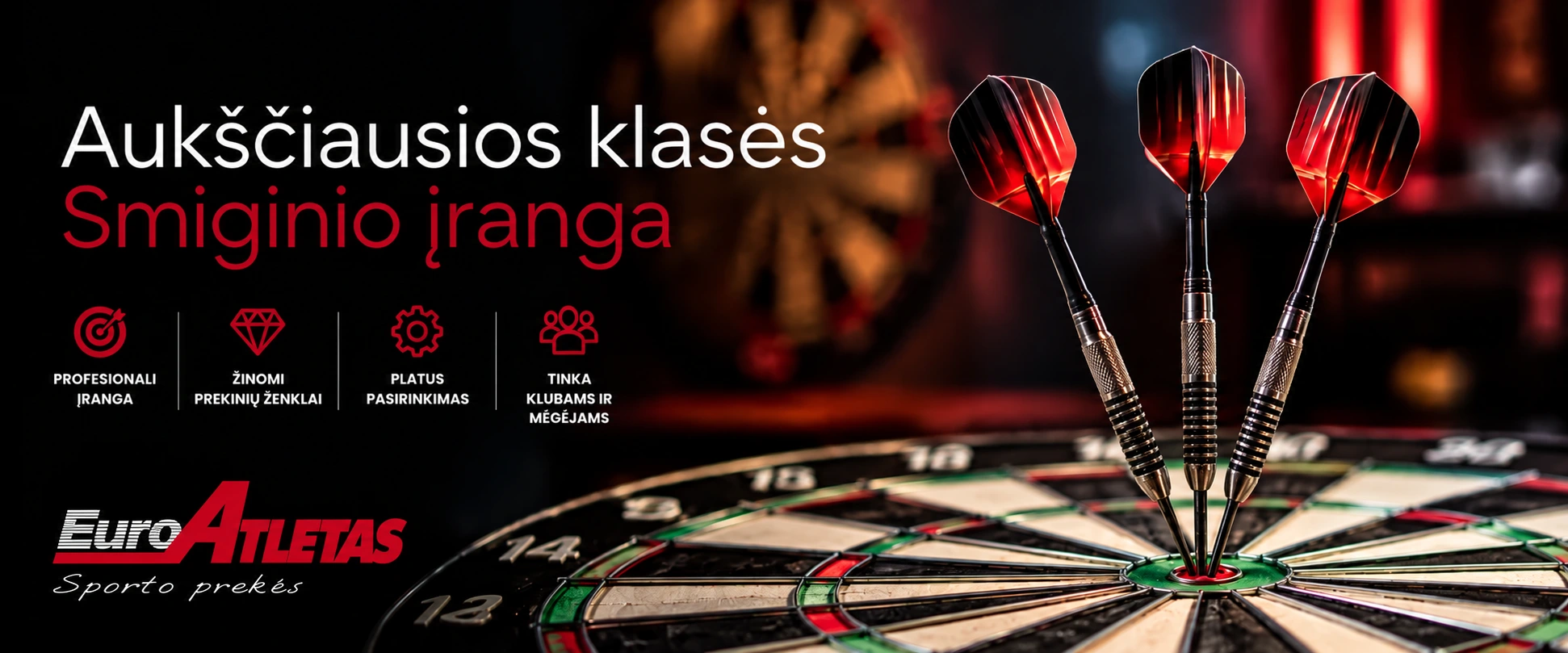 Aukščiausios klasės smiginio įranga
